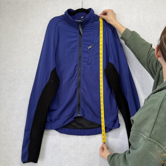 Ibex Cycling Jacket Mens Large Blue Black Full Zip Rear Zip Pocket Made in USA - Picture 3 of 12